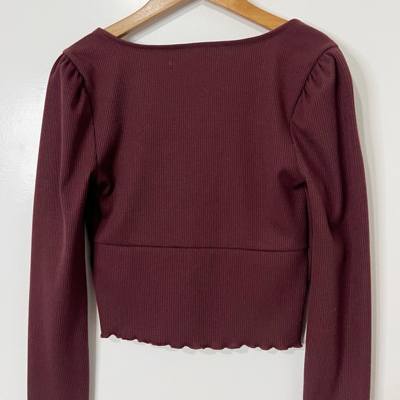 UO Women’s Brown Button-Up Cropped Top Size XS - Picture 6 of 7